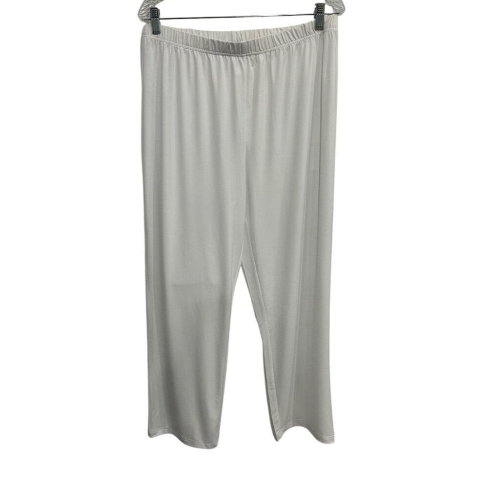 Drapers & Damons Petites White Pull-On Capri Pants PL Polyester Spandex Blend